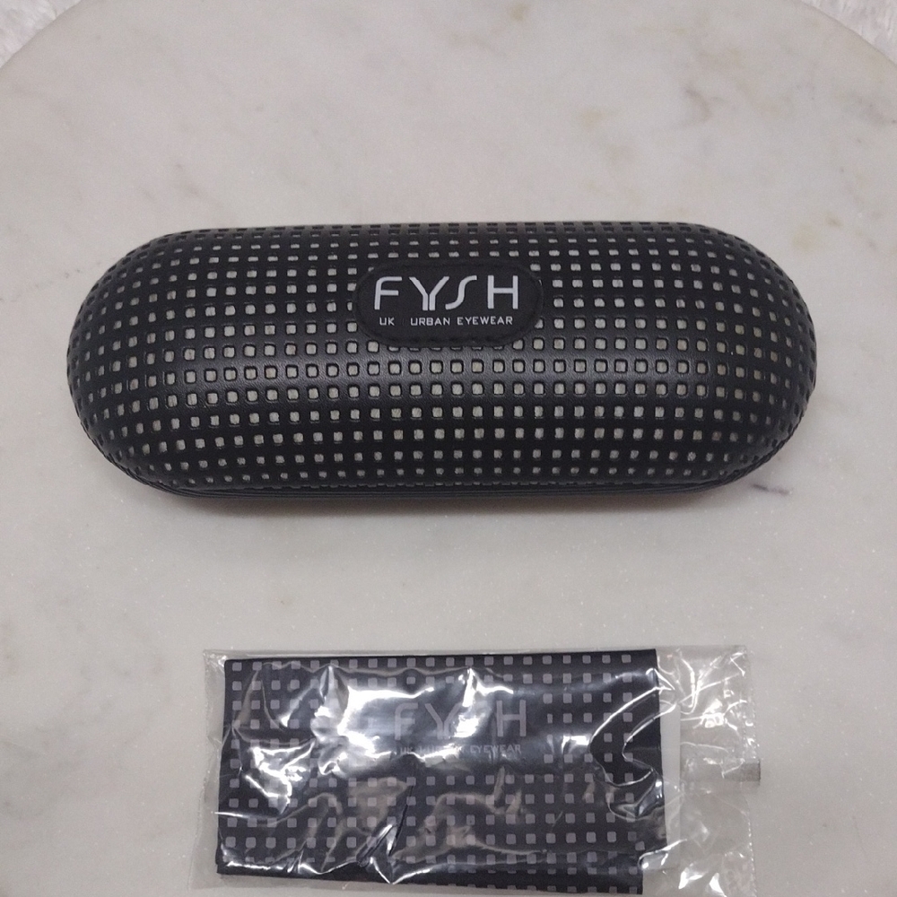 FYSH Black Checkered Eyewear Case & Eye Cloth Only #3 (Z-16)